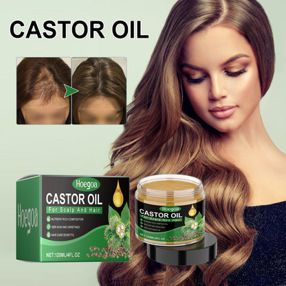 Hoegoa Castor Oil, Nourish And Repair Damaged Hair Dry Strength Solid Hair Smooth Hair Oil