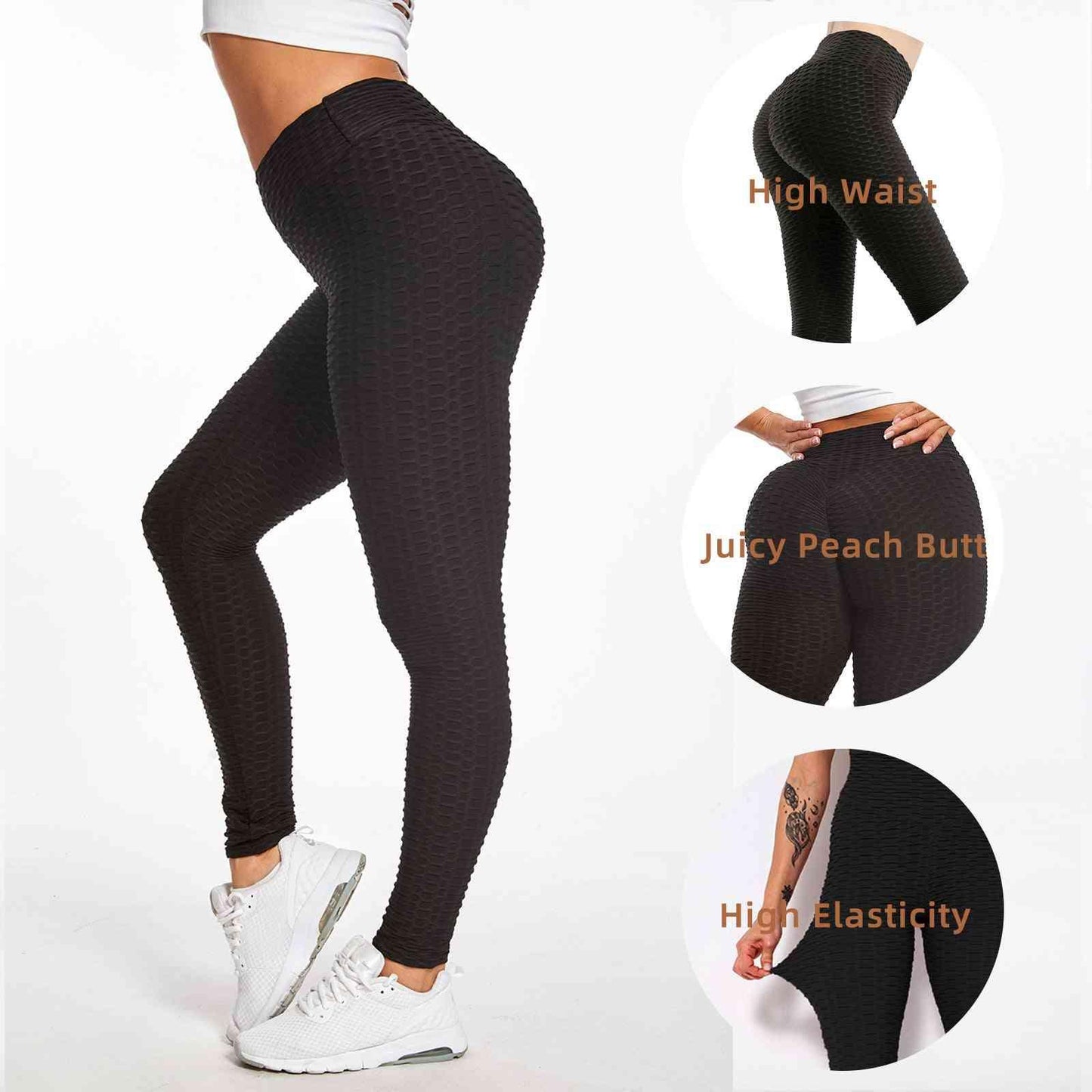 TIK Tok Leggings Bubble Textured Leggings Butt Lifting Yoga Pants Black Amazon Banned - Trotters Independent Traders