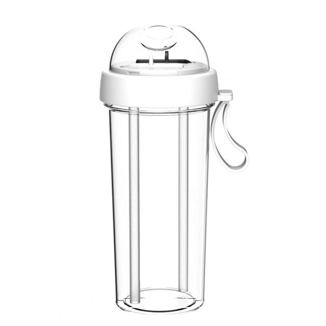 Portable Dual Straw Separate Drink Water Bottle Couples