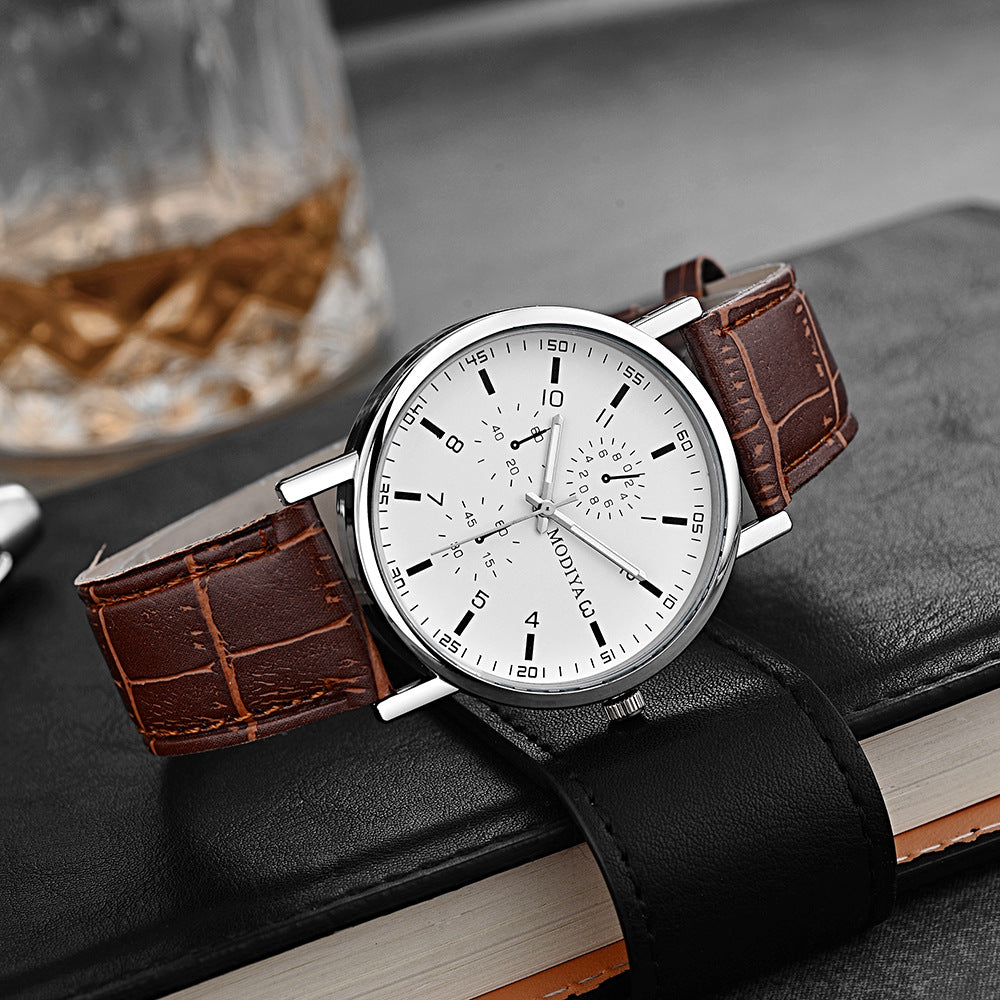 Simple Leather Belt Men's Quartz Watch - Trotters Independent Traders