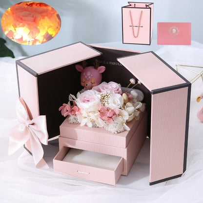 Home Transparent Empty Gift Box For Artificial Teddy Bear Rose Flower Gifts Box Women Plush Bear Rabbit Gift Transparent 40CM - Trotters Independent Traders