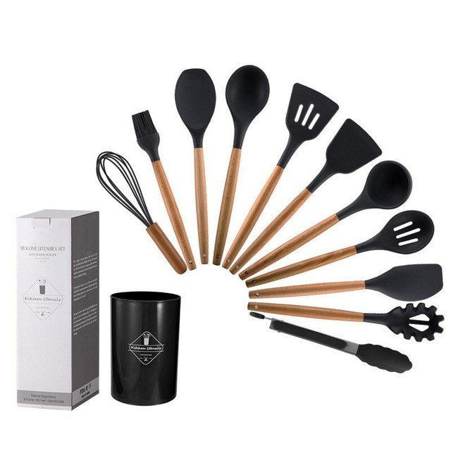 Pot Spatula And Spoon Non-Stick Cookware Heat Resistant