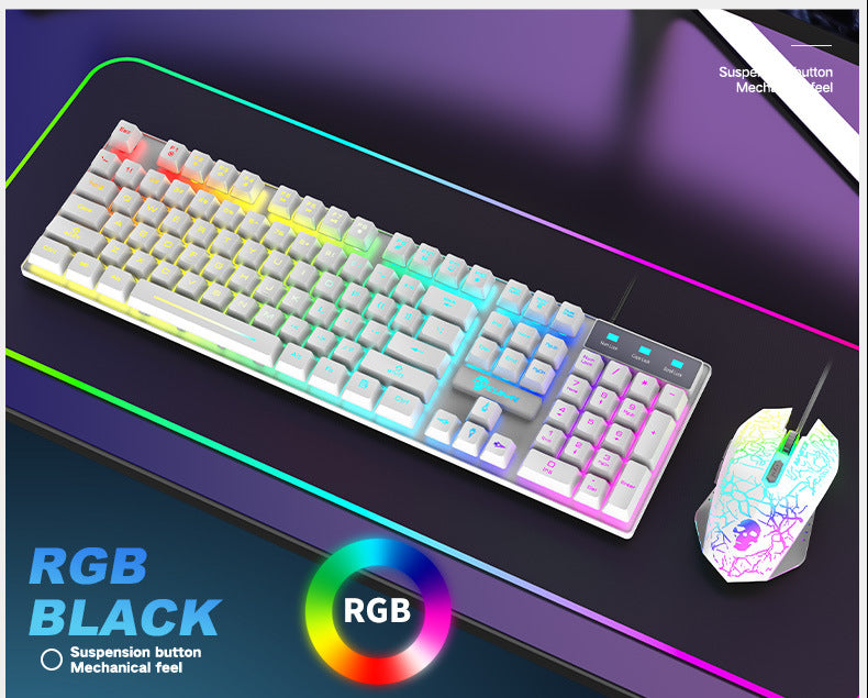 Kuiying T6RGB Luminous Keyboard And Mouse Set - Trotters Independent Traders