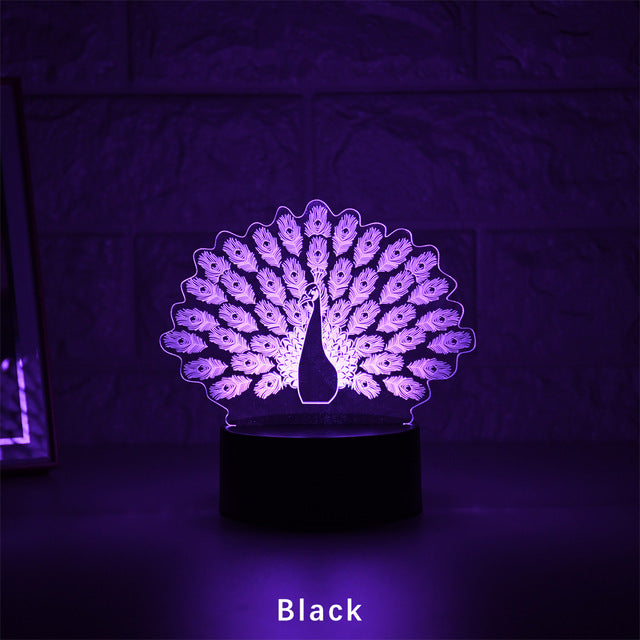 Peacock 3D Acrylic LED Light - Trotters Independent Traders