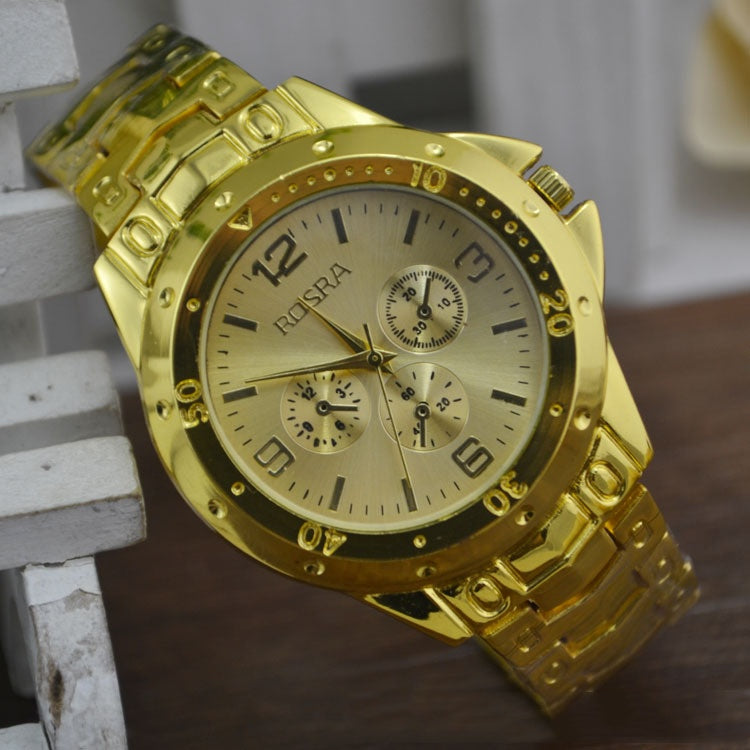 Steel Strap Quartz Roman Dial Gold Watch - Trotters Independent Traders