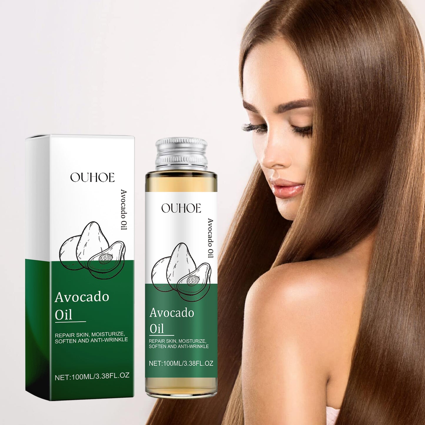 OUHOE Avocado Oil, Multi-Effect Massage Oil For Skin Whitening And Smoothing Hair