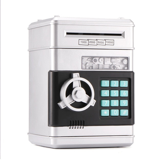 Electronic Piggy Money Box Password Money Box Cash Coins Saving Box ATM Bank Safe Box Automatic Deposit Banknote Christmas Gift - Trotters Independent Traders