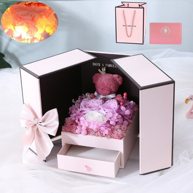 Home Transparent Empty Gift Box For Artificial Teddy Bear Rose Flower Gifts Box Women Plush Bear Rabbit Gift Transparent 40CM - Trotters Independent Traders