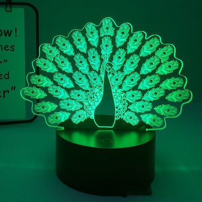 Peacock 3D Acrylic LED Light - Trotters Independent Traders