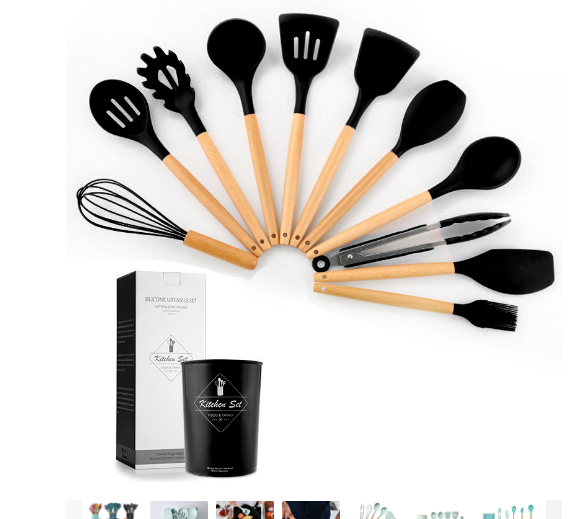 Pot Spatula And Spoon Non-Stick Cookware Heat Resistant