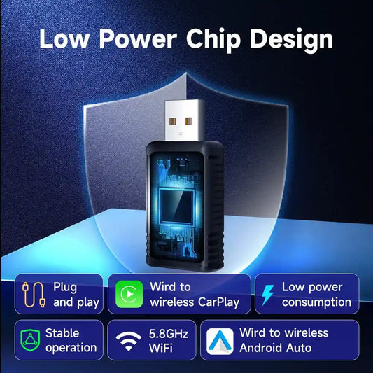 2in1 Wireless Android Auto Adapter Smart Dongle Plug and Play For Car