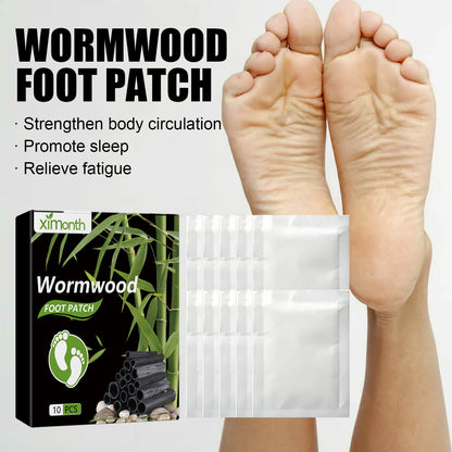 Ximonth Wormwood Foot Pads, Help Sleep Relieve Physical And Mental Fatigue Foot Deep Cleaning Massage Treatment Patch