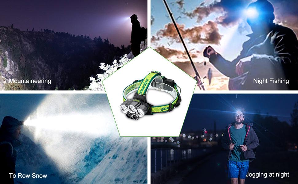 USB Charging Strong Light 5LED Outdoor Camping Headlight - Trotters Independent Traders