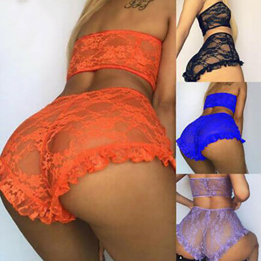 Orange lingerie set, sheer lingerie, sexywomen uncensored lingerie - Trotters Independent Traders