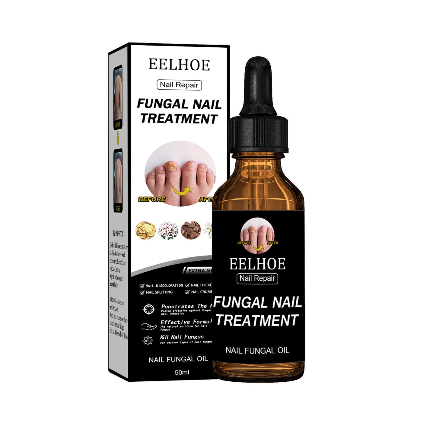 EELHOE Nail Repair Solution Thickening And Brightening Nails Removing Gray Nail Repair Nourishing Nail Care Solution