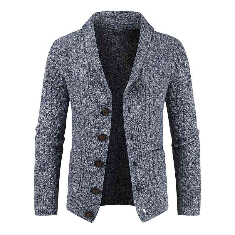 Men's Fashion Knitted Cardigan V Neck Loose Thick Sweater Jacket - Trotters Independent Traders