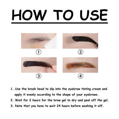 EELHOE Tear Eyebrow Dye, Waterproof, Sweat Resistant And Not Easy To Create Three-Dimensional Natural Wild Brow Tattoo Body Eyebrow Cream