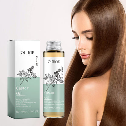 OUHOE Castor Oil, Multi-Effect Massage Oil For Skin Whitening And Smoothing Hair