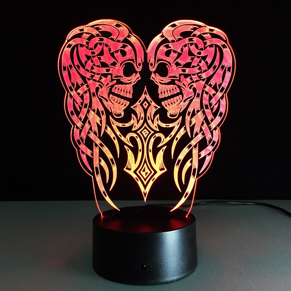 Flower skull 3D night light - Trotters Independent Traders