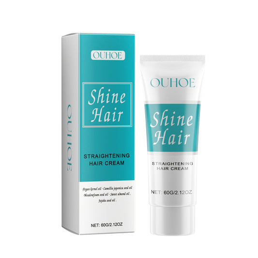 OUHOE Straightening Hair Cream, Repair Damaged Dry Split Hair Smoothing Straightening Mask