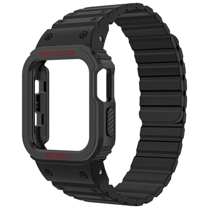 Silicone Magnetic Link Watchbands With Case for Apple Watch