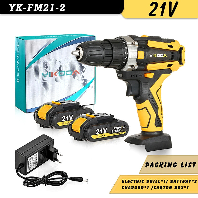 Cordless Rechargeable Drill Screwdriver Lithium Battery