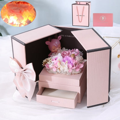 Home Transparent Empty Gift Box For Artificial Teddy Bear Rose Flower Gifts Box Women Plush Bear Rabbit Gift Transparent 40CM - Trotters Independent Traders