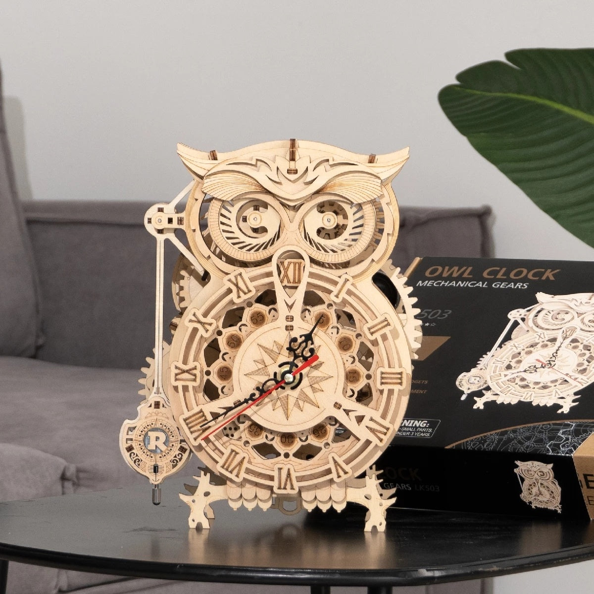 Creative DIY Toys 3D Owl Wooden Clock Building Blocks