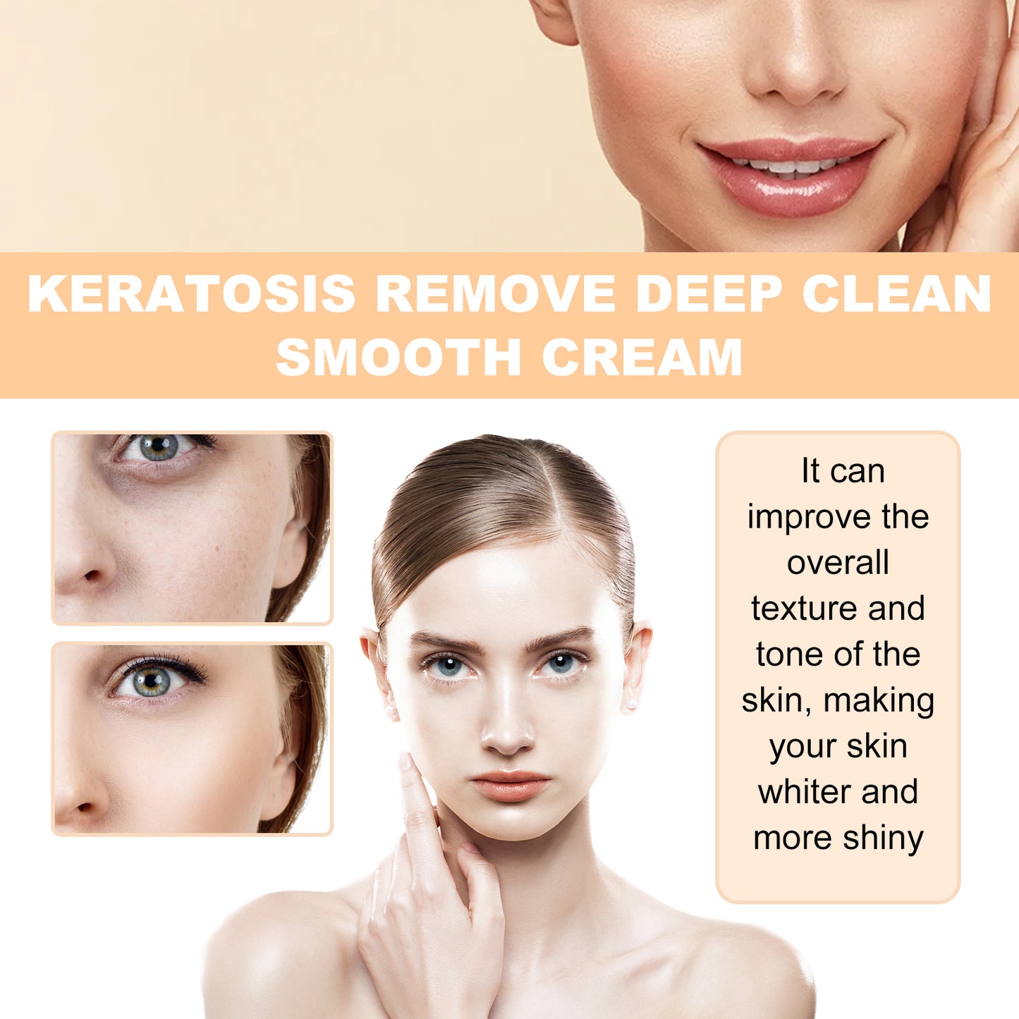 Ximonth Keratosis Remove Deep Clean Smooth Cream, Clear Skin Acne Exfoliating Unclog Pores Moisturizing Tender And Smooth Skin