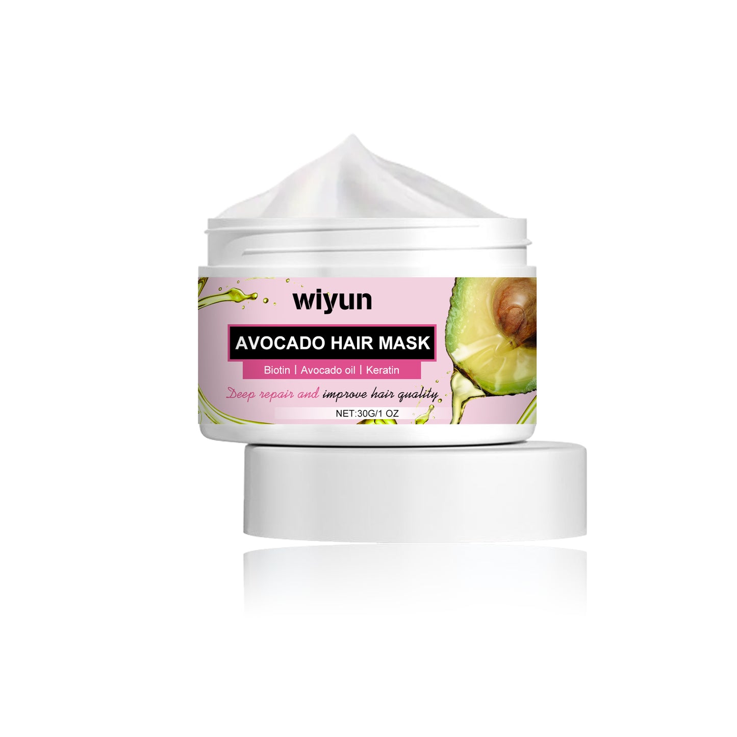 Wiyun Avocado Hair Mask, Moist Smooth Hair Repair Damaged Hair Tail Hair Dry Short-Tempered Membrane