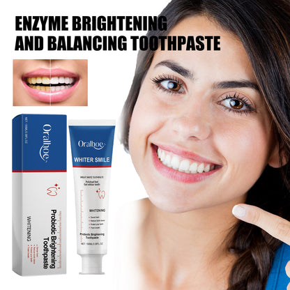 Oralhoe Enzyme Brightening And Balancing Toothpaste, Deep Clean Teeth Yellow Stains Repair Teeth Whitening Fresh Breath