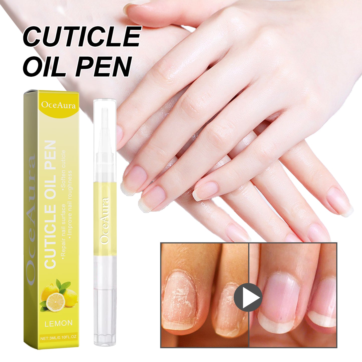 OceAura Cuticle Oil Pen, Moisturizing Nail Repair Nourishes And Removes Gray Nails And Brightening Nail Care Solution