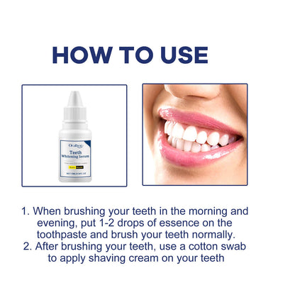 Oralhoe Teeth Whitening Serum, Remove Stains Yellow Dirt Deep Cleaning Whitening Essence