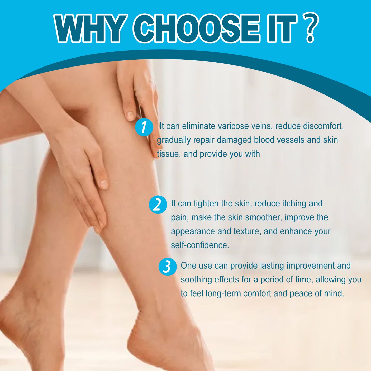 Wiyun Varicose Veins Cream, Muscle Soreness And Swelling Relief Discomfort Smoothing Blood Vessel Massage Cream