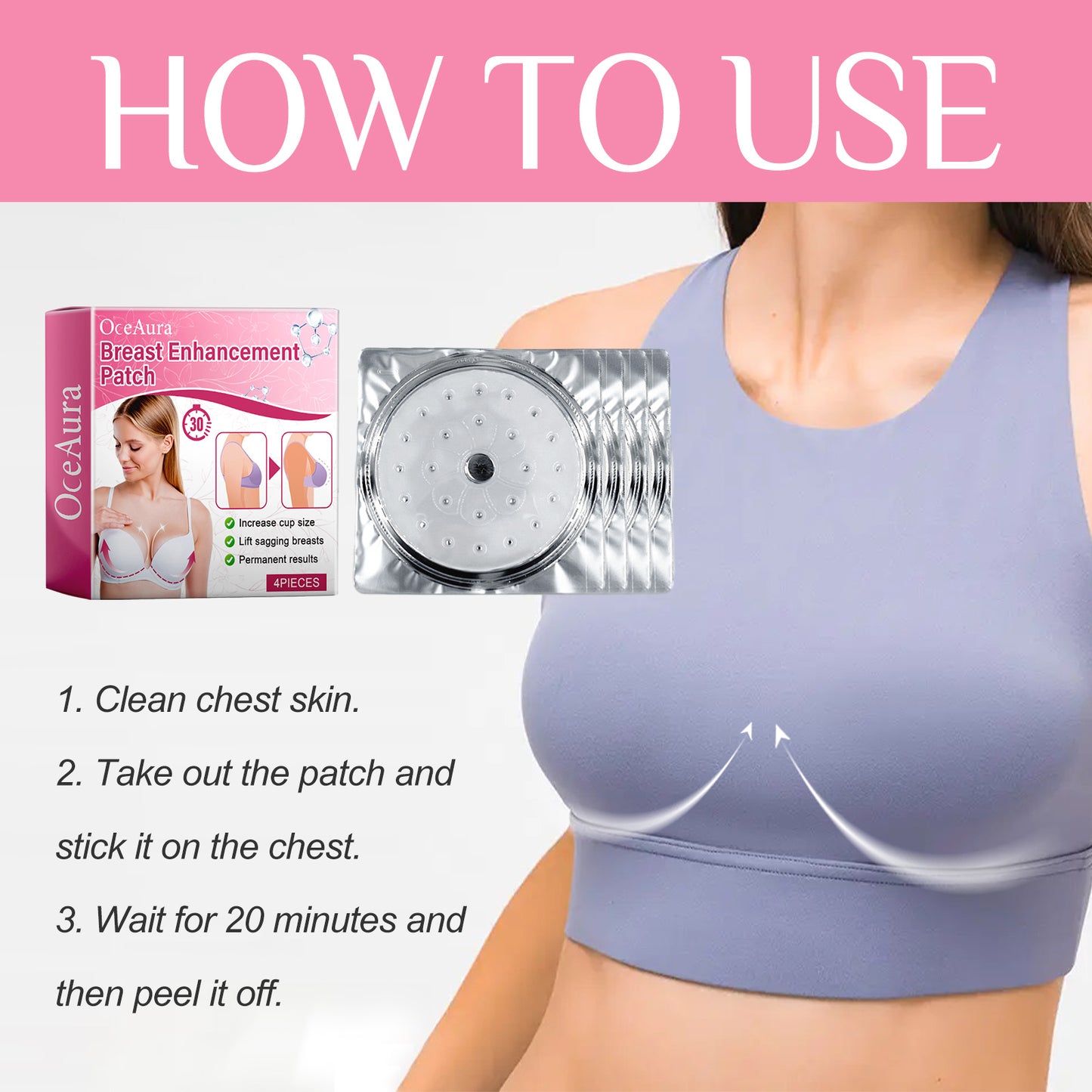 OceAura Breast Enhancement Patch, Lift Chest Firming And Plump Anti-Sagging And Firm Chest Care Tape