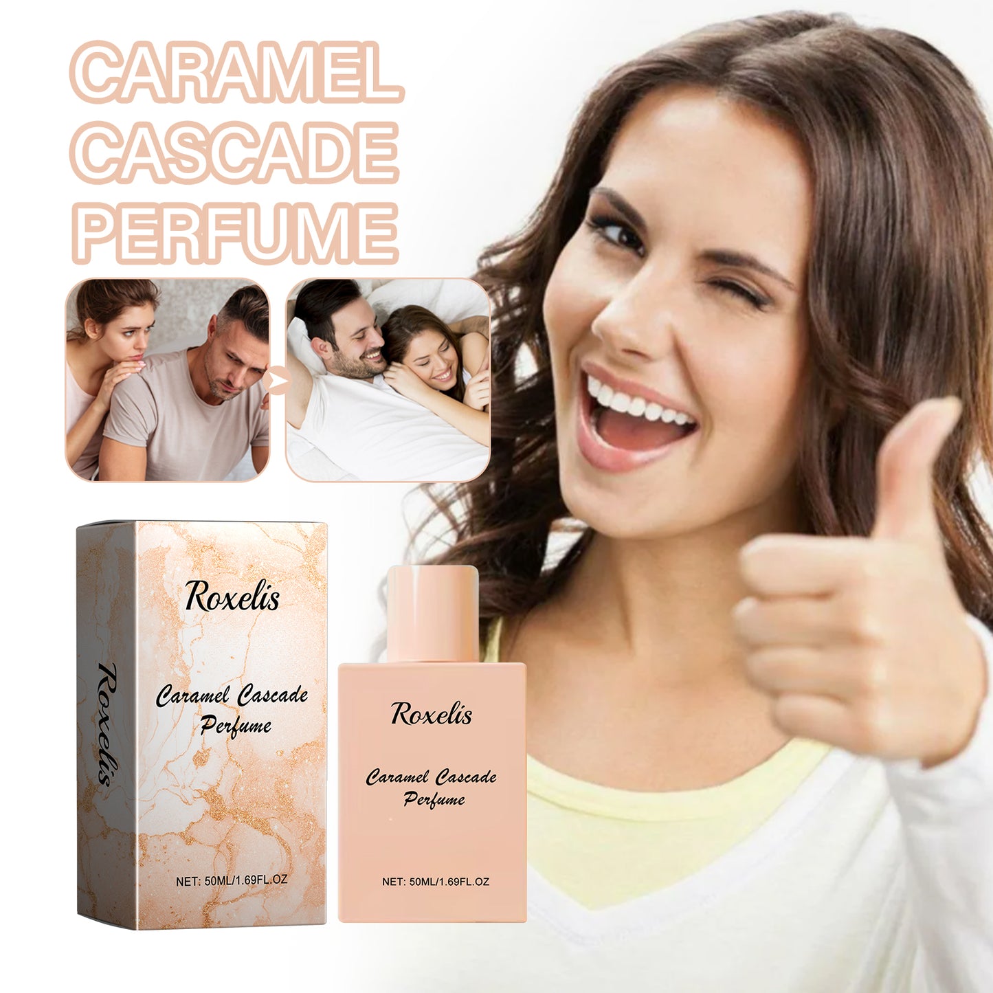 Roxelis Caramel Cascade Perfume, Fragrance Natural Fresh Not Pungent Lasting Fragrance Exudes Charm Dating Atmosphere Niche Perfume