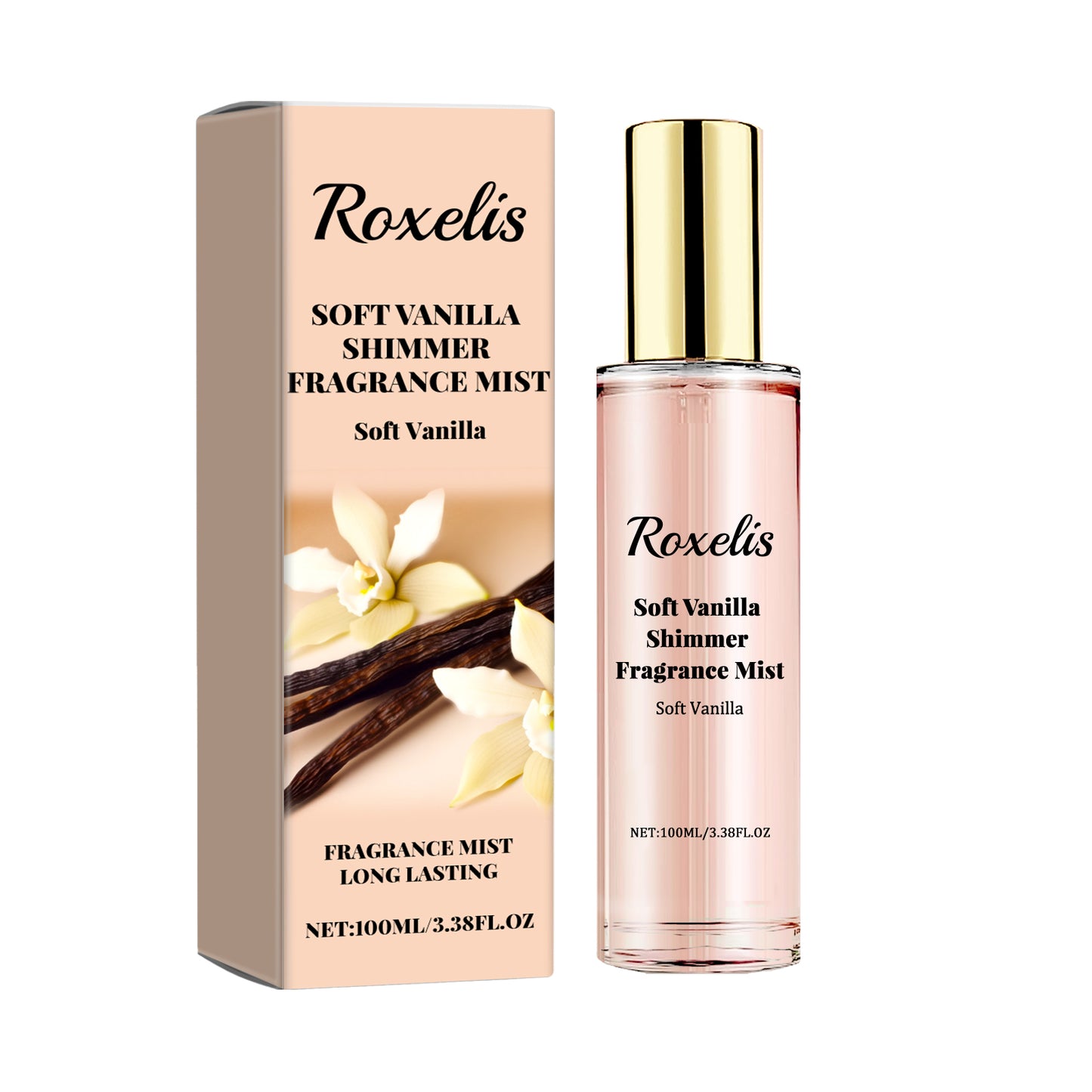 Roxelis Soft Vanilla Shimmer Fragrance Mist, Lasting Fragrance Fresh And Natural Couples Date With Fragrance To Bring Atmosphere Encounter