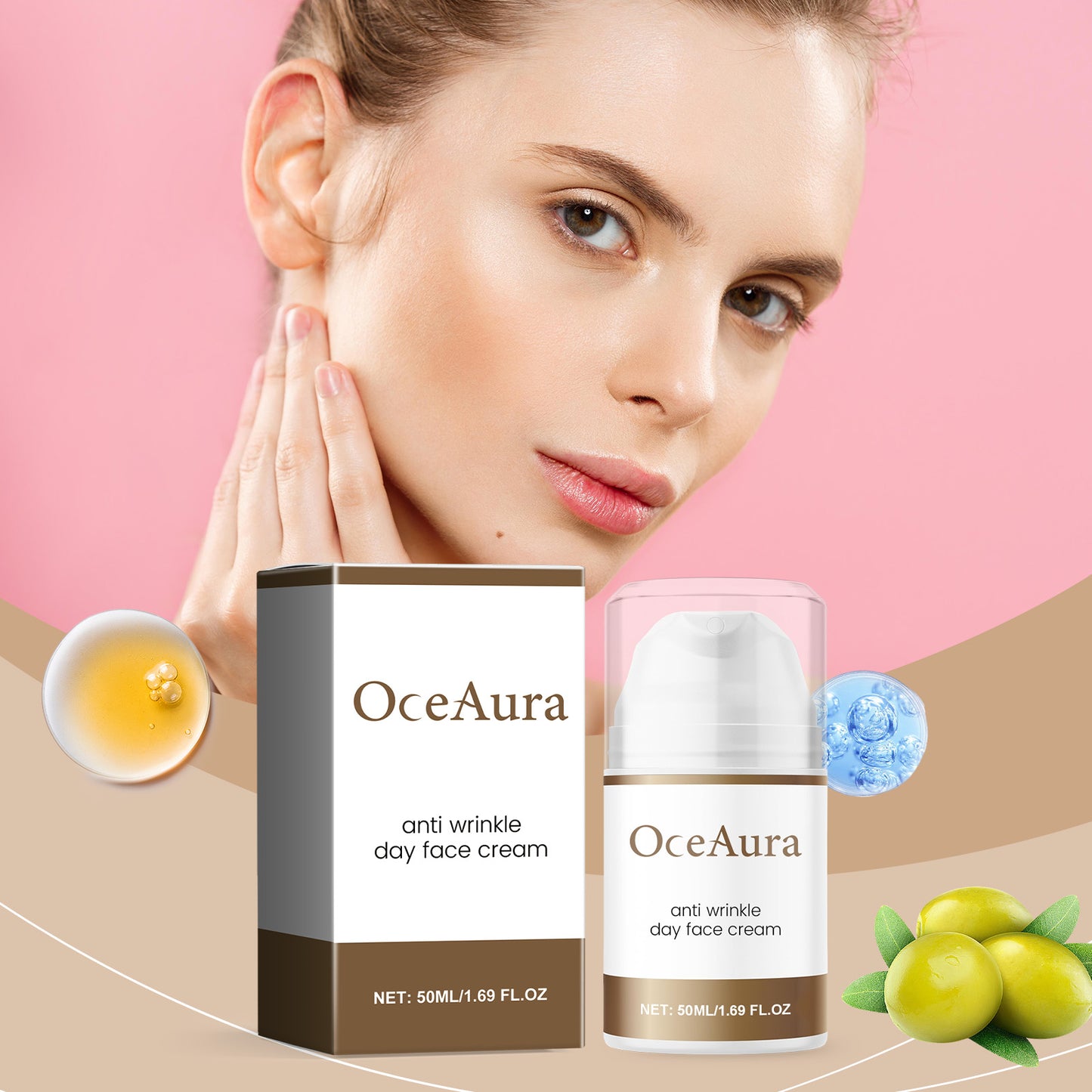 OceAura Collagen Cream Moisturizes And Nourishes Facial Skin With A Natural Glossy, Delicate And Tender Skin Cream