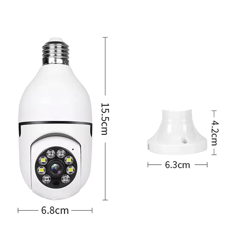 Light Bulb Camera Wi-Fi IR Night Smart Home Wireless Security