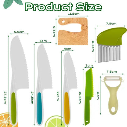 Cooking Cutter Set Wooden and Plastic Knives Kids Set