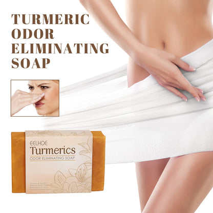 EELHOE Turmeric Cleansing Soap Moisturizes Skin Women's Body Gently Cleans Odors Moisturizing Brightening Cleansing Soap