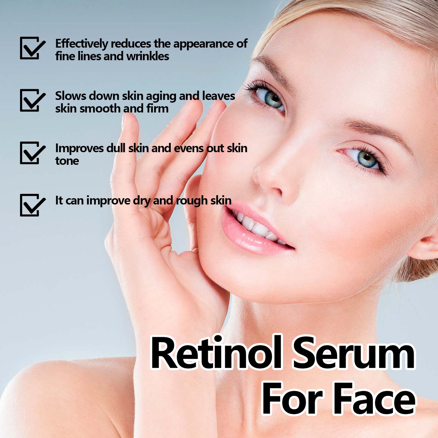 Hoygi Retinol Serum For Face, Hydrating Firming Facial Fine Lines Smooth Skin Anti-Wrinkle Essence