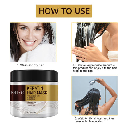 EELHOE Repair Moisturizing Hair Mask Deep Moisturizing Repair Damaged Hair Dry Split Knot Hair Mask