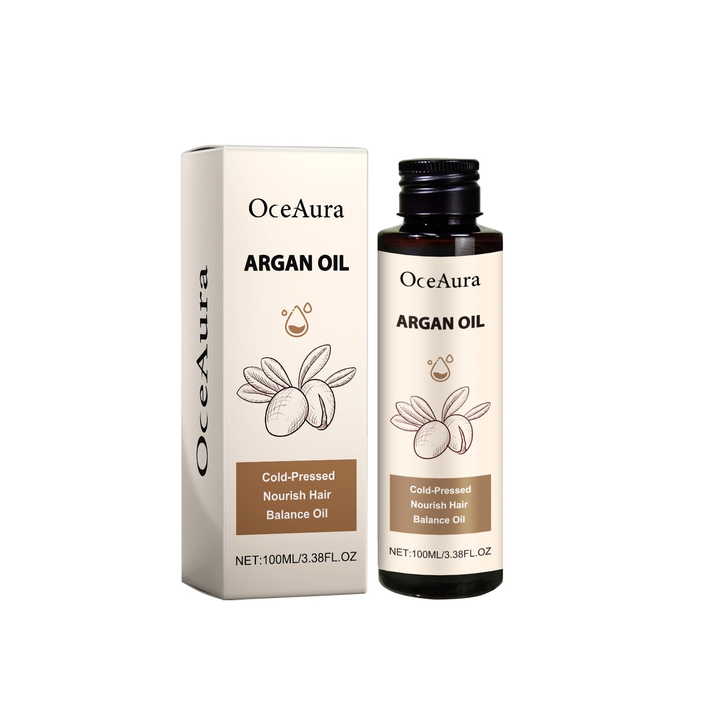 OceAura Argan Oil, Repair Dry Short-Tempered Hair Moist Skin Multi-Effect Raise Hair Oil