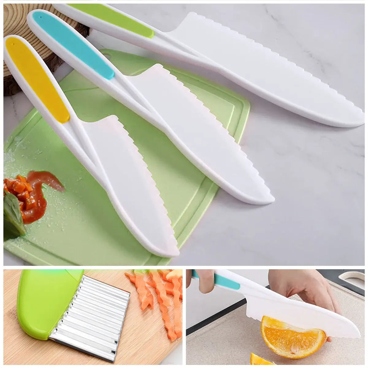 Cooking Cutter Set Wooden and Plastic Knives Kids Set