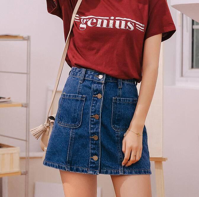 game High Waist Jeans Denim Skirt2