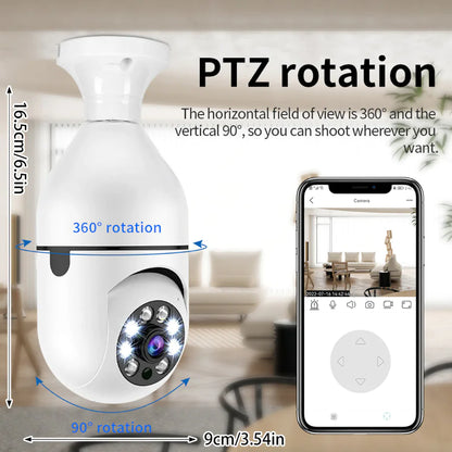 Light Bulb Camera Wi-Fi IR Night Smart Home Wireless Security