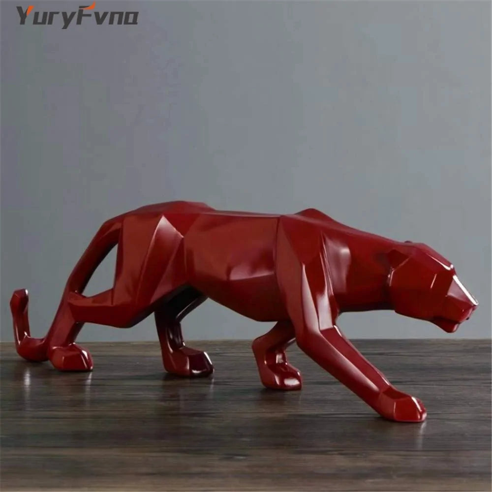 Abstract Resin Leopard Statue Home Office Decoration Gift