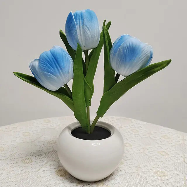 Simulation Tulip Flower Pot Lamp Indoor Decorative Table Lamp