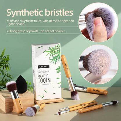 Bamboo Synthetic Kabuki Brush Set